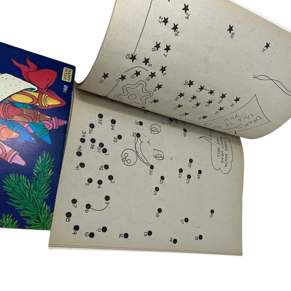 Vintage Unused Coloring Books. My Buddy Trace and Color Christmas ABC Dot to Dot
